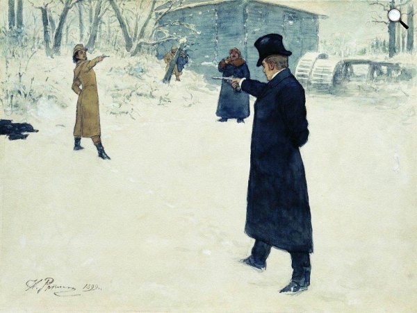 Ilja Jefimovics Repin: Anyegin; akvarell illusztráció, 1899 (Fotó: Wikimédia)