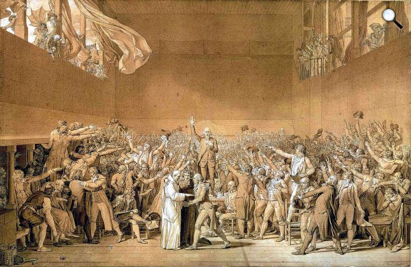 Jacques-Louis David: Az Alkotmányozó Nemzetgyűlés, 1791 (Fotó? Wikipédia)