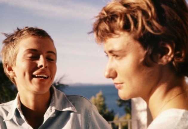 Jean Seberg és Françoise Sagan, Jó reggelt, Búbánat!, 1957 (Fotó: Georges Dudognon)