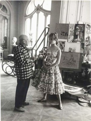 Pablo Picasso és Brigitte Bardot a műteremben (Fotó: Listal.com)