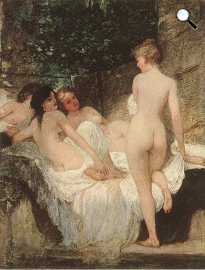 Lotz Károly: Fürdő után, 1880 (Fotó: Wikipédia)