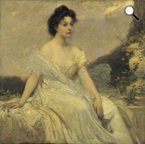 Lotz Károly: Lotz Kornélia fehér ruhában, 1890 (Fotó: MEK/OSZK)