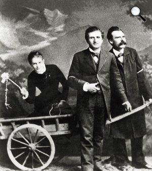 Friedrich Nietzsche, Lou-Andréas Salomé és Paul Rée, 1882 (Fotó: Wikipédia)