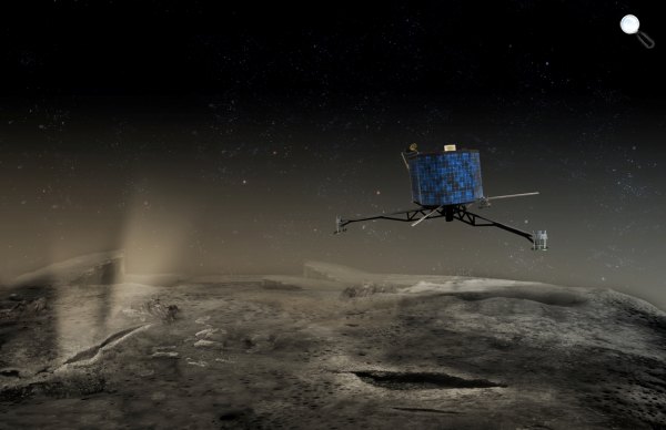 A Philae landolása az üstökösre (Fotó: NASA/JPL)