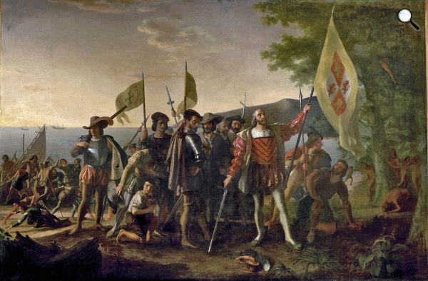 John Vanderlyn: Kolumbusz Amerikába érkezése, 1492 (Fotó: Wikiart)