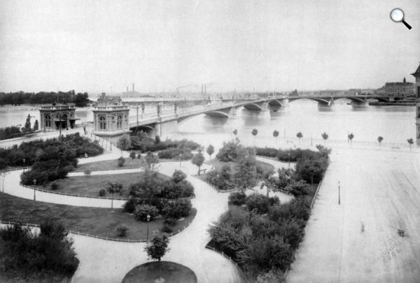 Margit híd a budai hídfőtől nézve, 1900 (Fotó: Fortepan.hu)