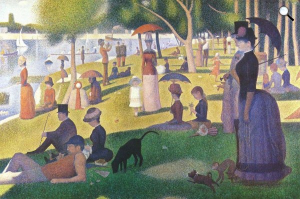 Georges Seurat: Vasárnap délután a Grand Jatte szigetén, 1884–86 (Fotó: Wikiart)