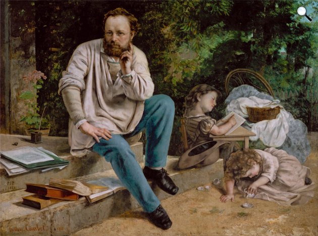 Gustave Courbet: Pierre Joseph Proudhon és gyermekei 1853-ban, 1865 (Fotó: Wikimédia)