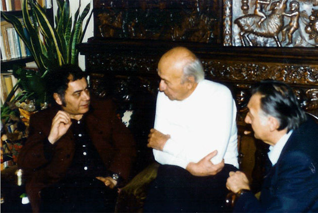 Csoóri Sándor, Illyés Gyula és Sinkovits Imre (Fotó: PIM)