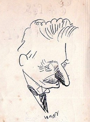 Kner Izidor karikatúra