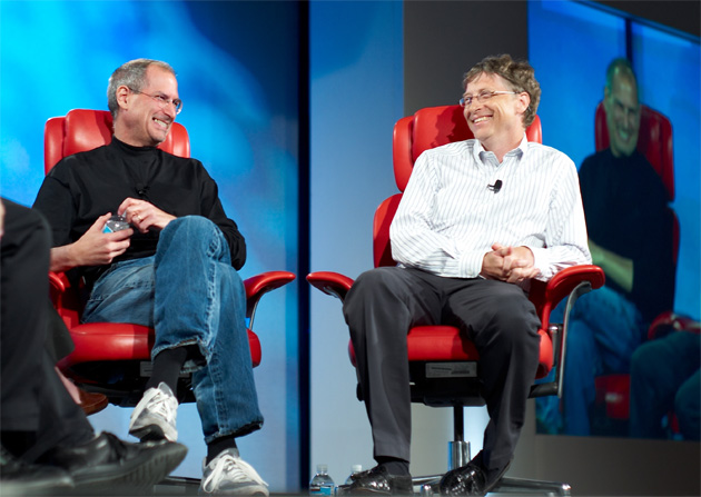 Steve Jobs és Bill Gates, 2007 (Fotó: Wsikipédia)