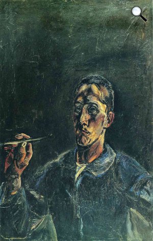Oskar Kokoschka: Önarckép ecsettel, 1913 (Fotó: Wikiart)