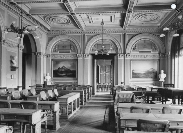 Magyar Tudományos Akadémia Székháza, Felolvasóterem, Budapest (Fotó: Fortepan)