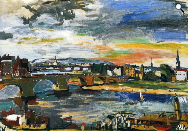 Oskar Kokoschka: Augustus híd, Drezda, 1923 (Fotó: Wikiart)
