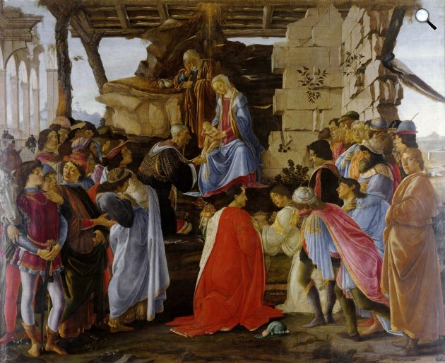 Sandro Botticelli: Háromkirályok imádása, 1475, Uffizi (Fotó: Wikiart)