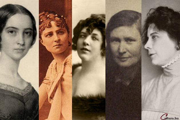 Szendrey Júlia, Jászai Mari, Fedák Sári, Vészi Margit, Kosáryné Réz Lola, Kaffka Margit (Fotók: PIM, OSZK, Wikipédia, Cultura)