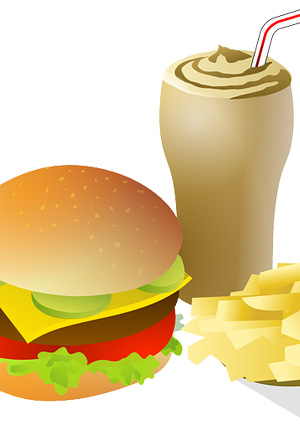Street food, Cheeseburger, majonéz, ketchup, kóla, hasábburgonya