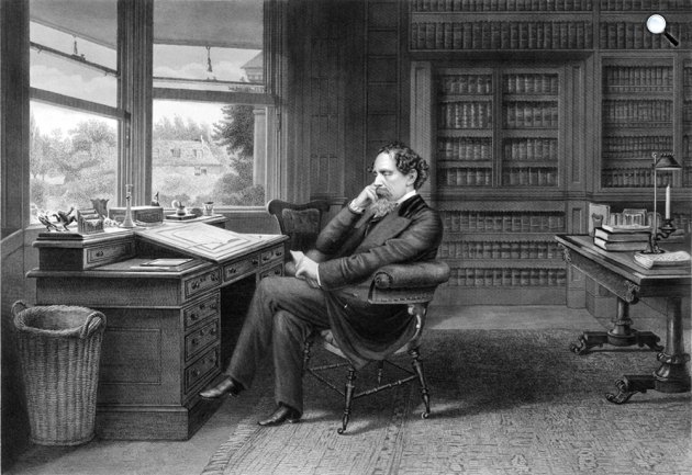 Dickens in Gad-s Hill Study, 1875 (Fotó: Samuel Hollyer/Wikipédia)