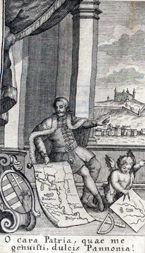 Valószínűleg Mikovinyt ábrázoló metszet a Compendiumból, 1753  (Fotó: OSZK) 
