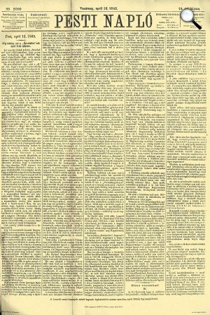 Deák Ferencz husvéti cikke a Pesti Naplóban, 1865. április 16. (Fotó: OSZK/MEK)