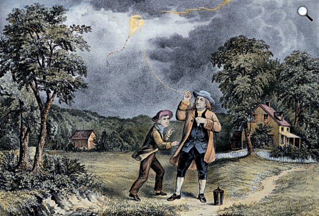Benjamin Franklin a villámhárító feltalálója (Fotó: Wikiart)