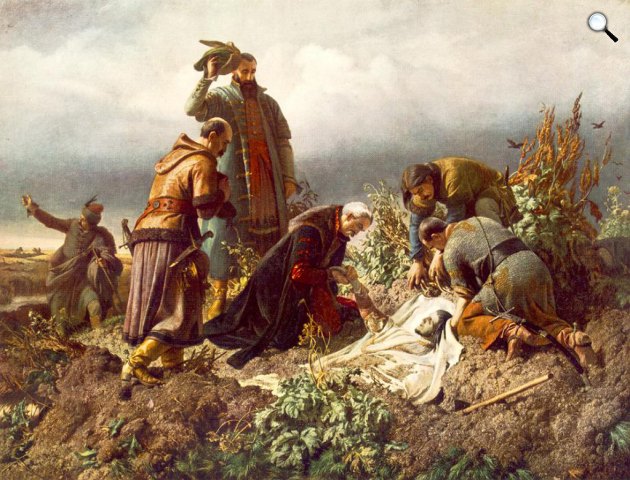 Székely Bertalan: II. Lajos holttestének megtalálása, 1860 (Fotó: Wikiart)