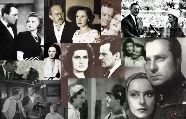 Muráti Lili, Jávor Pál, Tolnay Klári, Kabos Gyula, Básti Lajos,  Szörényi Éva, Szeleczky Zita, Karády Katalin, Mezei Mária, Békássy István, Páger Antal (Fotó: Magyar Filmarchívum, Cultura)