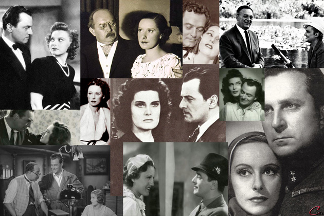 Muráti Lili, Jávor Pál, Tolnay Klári, Kabos Gyula, Básti Lajos,  Szörényi Éva, Szeleczky Zita, Karády Katalin, Mezei Mária, Békássy István, Páger Antal (Fotó: Magyar Filmarchívum, Cultura)