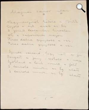 Ady Endre Májusi zápor után című versének kézirata az Országos Széchényi Könyvtárban (Fotó: OSZK)
