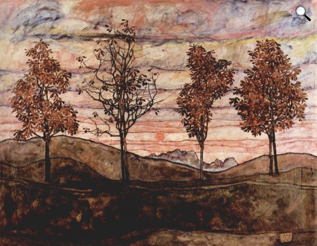Egon Schiele: Négy fa, 1917 (Fotó: Wikiart)