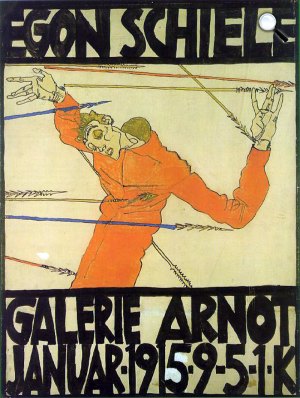Egon Schiele: Önarckép, mint Szent Sebestyén, 1915 (Fotó: Wikiart)