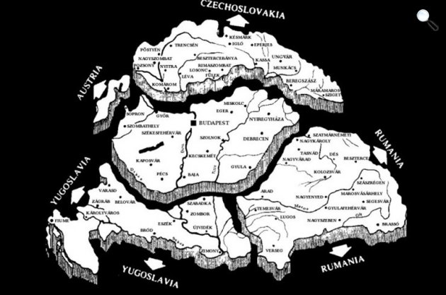 Magyarország elcsatolt területei a trianoni békeszerződés után (Fotó: Wikipédia)