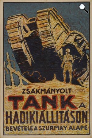  D. Ferenc: Zsákmányolt tank a hadi kiállításon. Bevétele a Szurmay alapé. (Fotó: Magyar Nemzeti Múzeum, Történeti Tár)