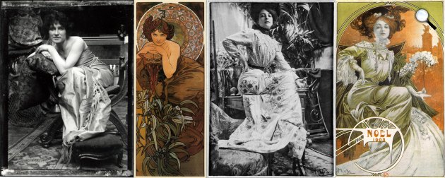 Alfons Mucha: modell és a kép: Smaragd / modell és a kép: Noel (Fotó: muchafoundation.org/cultura)