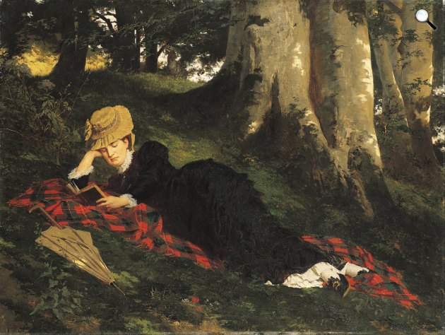 Benczúr Gyula: Olvasó nő az erdőben, 1885