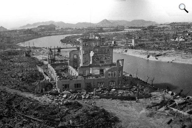 Hirosima, Japán atombomba robbanás után, 1945. augusztus 6. (Fotó: Wikimédia)