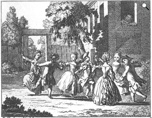 Daniel Chodowiecki: J. B. Basedows elemi iskolája, illusztráció, 1774 (Fotó: Wikiart)