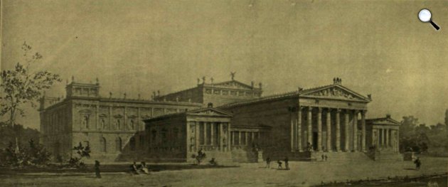 Schikedanz Albert, Herczog Fülöp Ferenc: A Szépművészeti Múzeum pályaterve, 1899 (Fotó: OSZK Képtár)