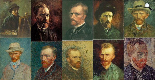 Vincent van Gogh önarcképek 1886-1887 között (Fotók: vangoghgallery.com)