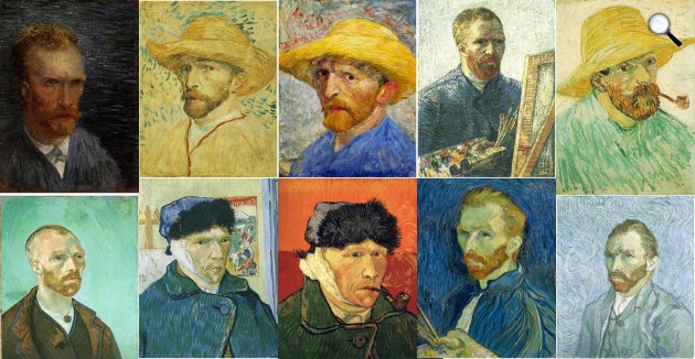 Vincent van Gogh önarcképek 1887-1889 között (Fotók: vangoghgallery.com)