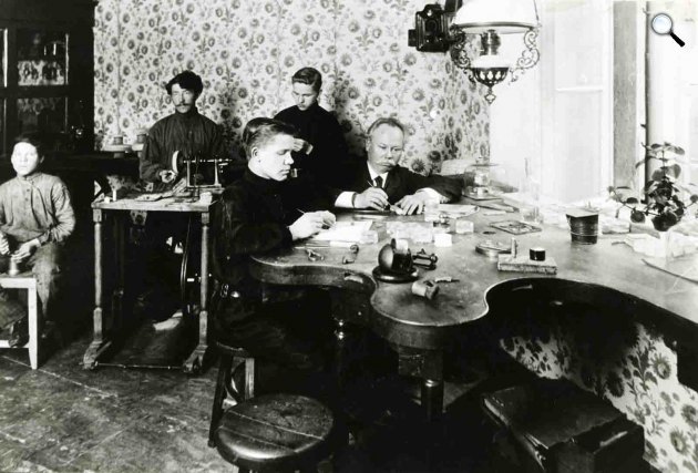 Fabergé ékszerész gyára, 1900-as évek (Fotó: Fersman Múzeum)