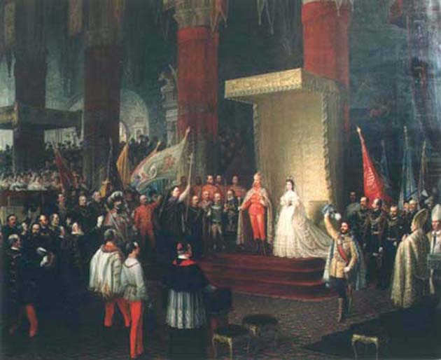 Eduard von Engerth: I. Ferenc József királlyá koronázása Budán, 1867-ben (Fotó: Szépművészeti Múzeum) Eduard von Engerth: I. Ferenc József királlyá koronázása Budán, 1867-ben (Fotó: Szépművészeti Múzeum)