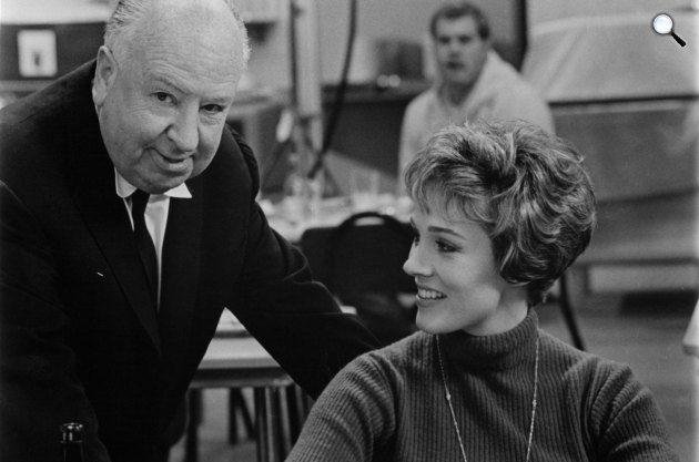 Szakadt függöny forgatása, Alfred Hitchcock és Julie Andrews, 1966 (Fotó: listal.com)