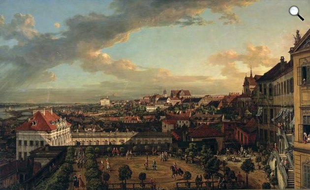 Bernardo Bellotto Canaletto: Varsó látképe a királyi kastély teraszáról, 1773 (Fotó: Wikiart) (Fotó: Wikiart)
