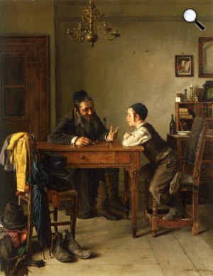 Kaufmann Izidor (1853-1921) magyarországi zsidókat ábrázoló festménye (Fotó: Pinterest)