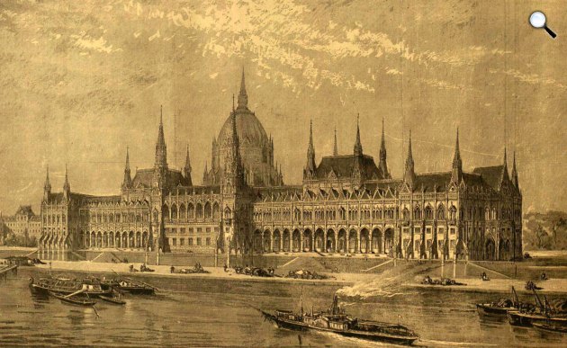 Az uj országház, Steindl Imre terve alapján, 1888 (Fotó: Vasárnapi Ujság / OSZK)