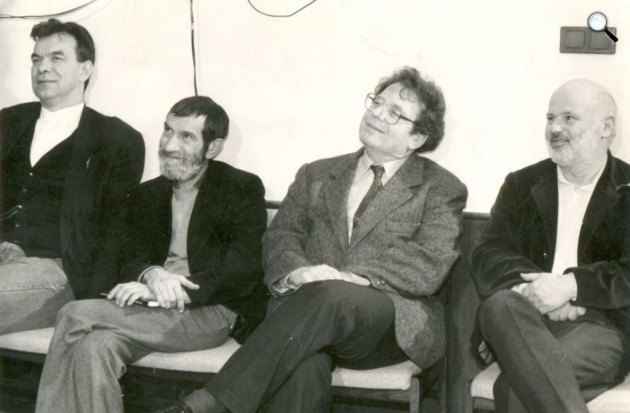 Rajk László, Petri György, Konrád György, Eörsi István (Fotó: PIM