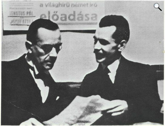Thomas Mann és József Attila, 1937 (Fotó: Escher Károly / PIM)