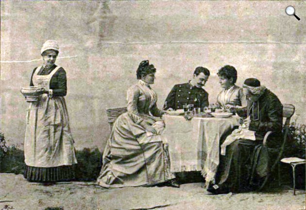  Constantin abbé, Vizváriné, Helvey Laura (Scottné.Helvey Laura, Csillag Teréz, Újházi Ede (Fotó: Vasárnapi Ujség/OSZK)