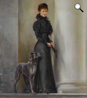 Josef Arpad Koppay: A gyászoló Erzsébet osztrák császárné és magyar királyné (Sisi) kutyája (Fotó: Sisi Museum, Hofburg)